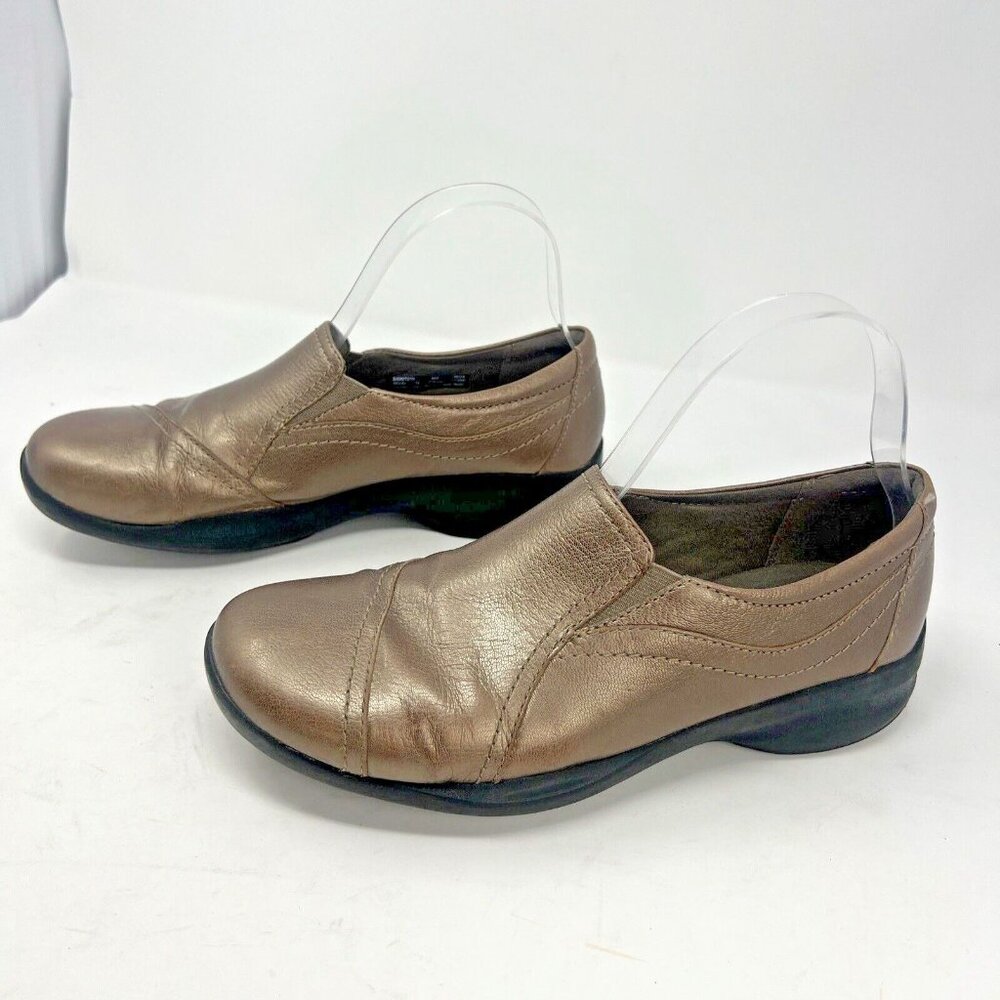 Clarks In Motion Bronze  Leather Walking Loafer Shoes 67273  Comfort